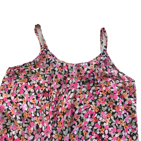 Oscar De La Renta Floral Pink Short Babydoll Short Chemise Nightie SZ M - Picture 6 of 7